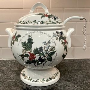 VERY RARE RETIRED 1995 Portmeirion The Holly & The Ivy Soup Tureen, Lid & Ladle